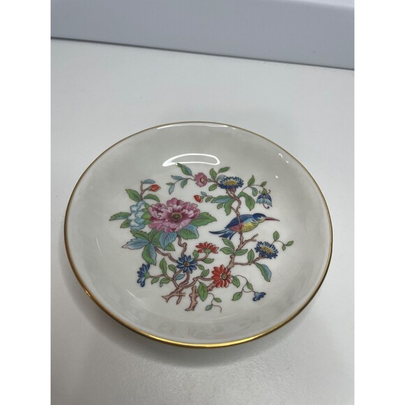 Aynsley Pembroke Coin Trinket Bowl DISH 4.25" Made in England BIRD DESKTOP DECOR - Picture 1 of 4